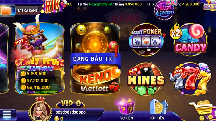 Keno nổi bật trong sảnh game Rikvip
